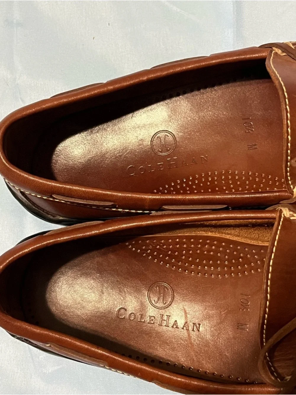 Cole Haan Cognac Leather Driving Loafers Moc Toe Men’s 10.5 M
